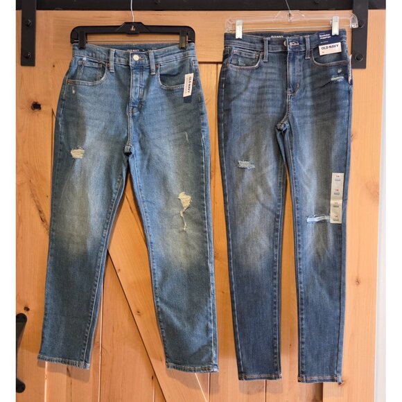 Old Navy Denim - New! Lot of 2 Old Navy Sz 14 High-Waisted OG Straight Jeans & Rockstar Jegging